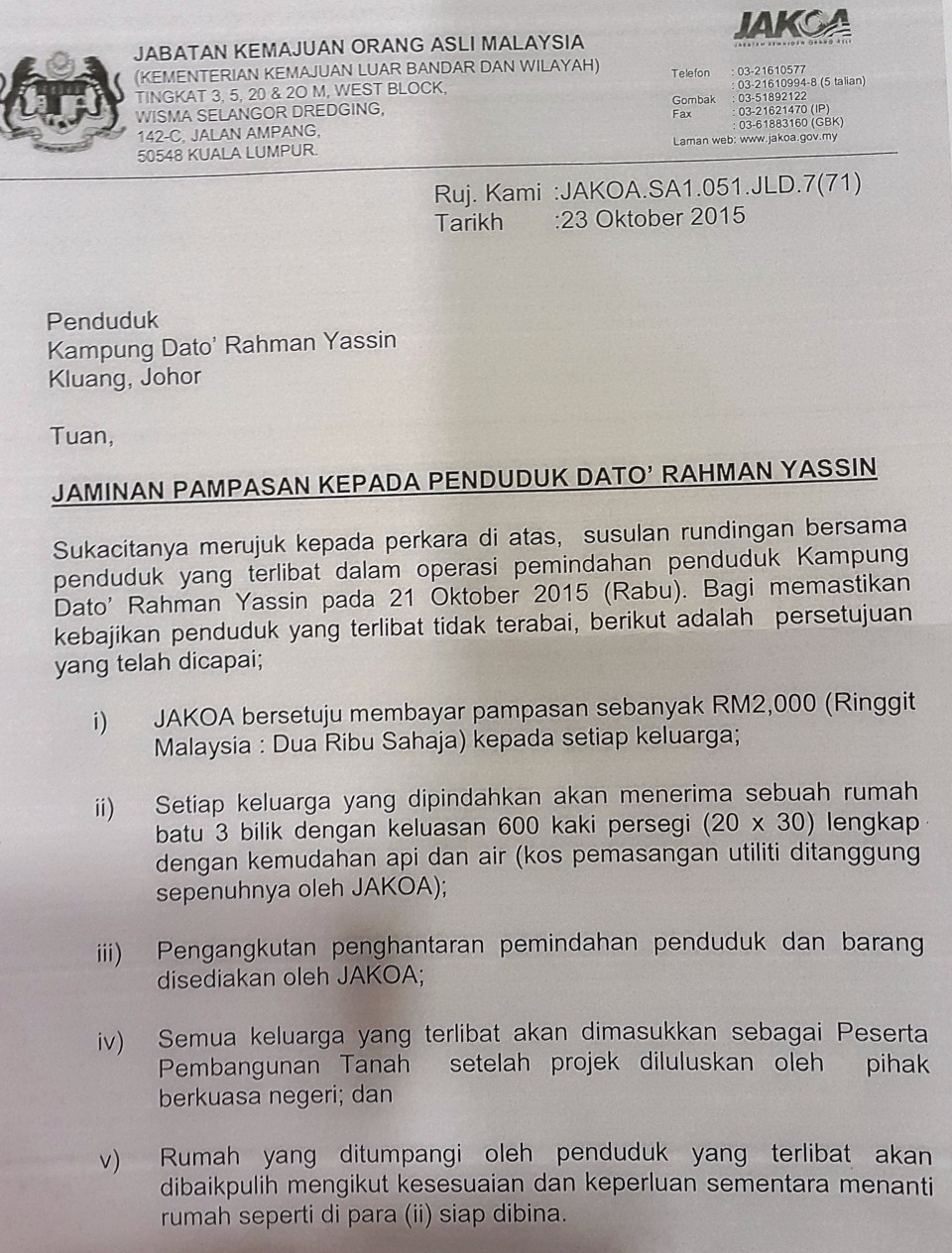 Air mata iringi pampasan hasil desakan DAP Johor